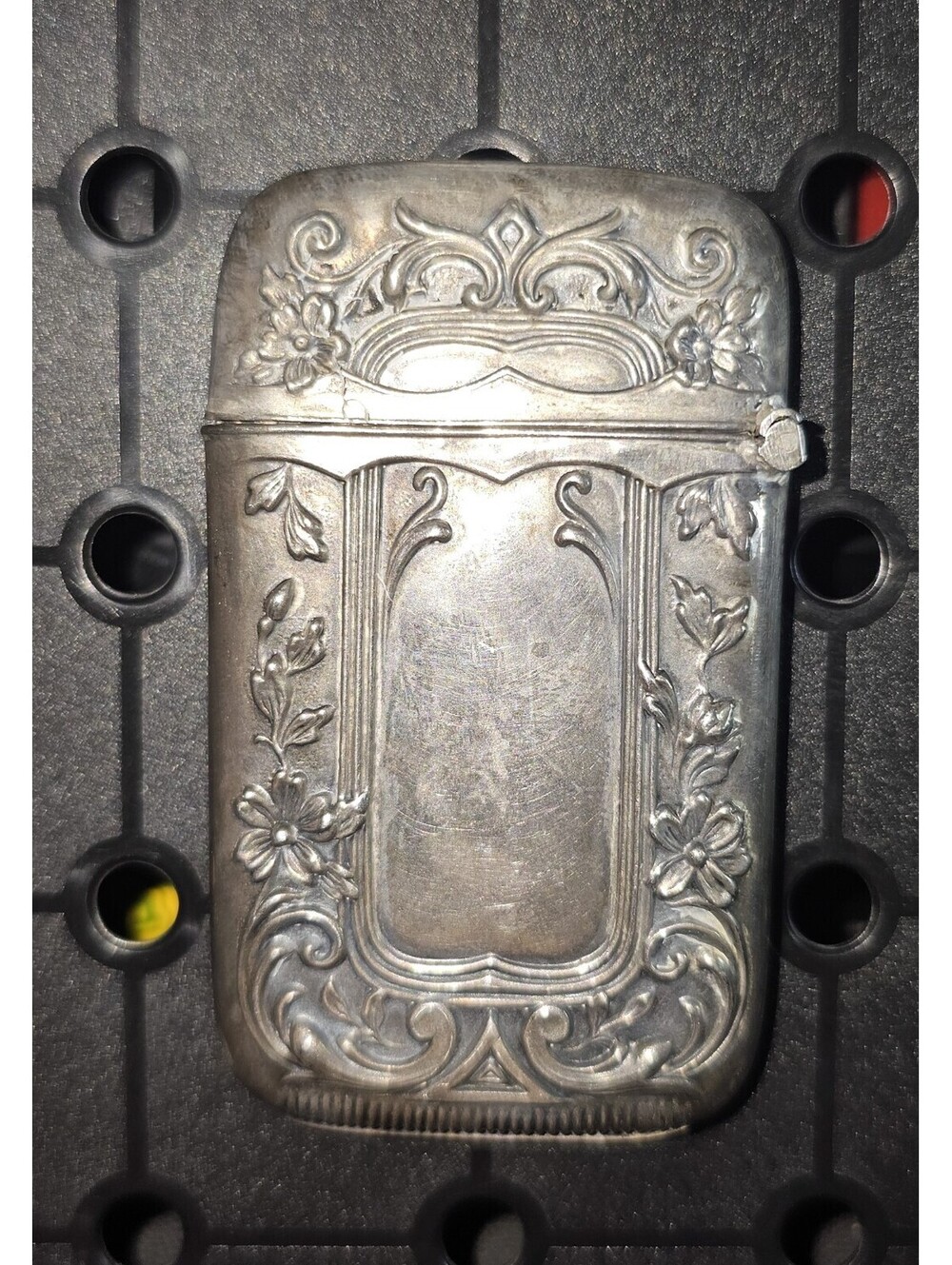 Vintage Antique Art Nouveau Sterling Silver Match Safe Vesta Case Working Hinge